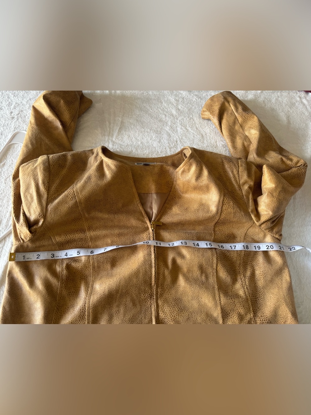 JM Collection Tan Suede Zip-Front Jacket - Picture 6 of 7